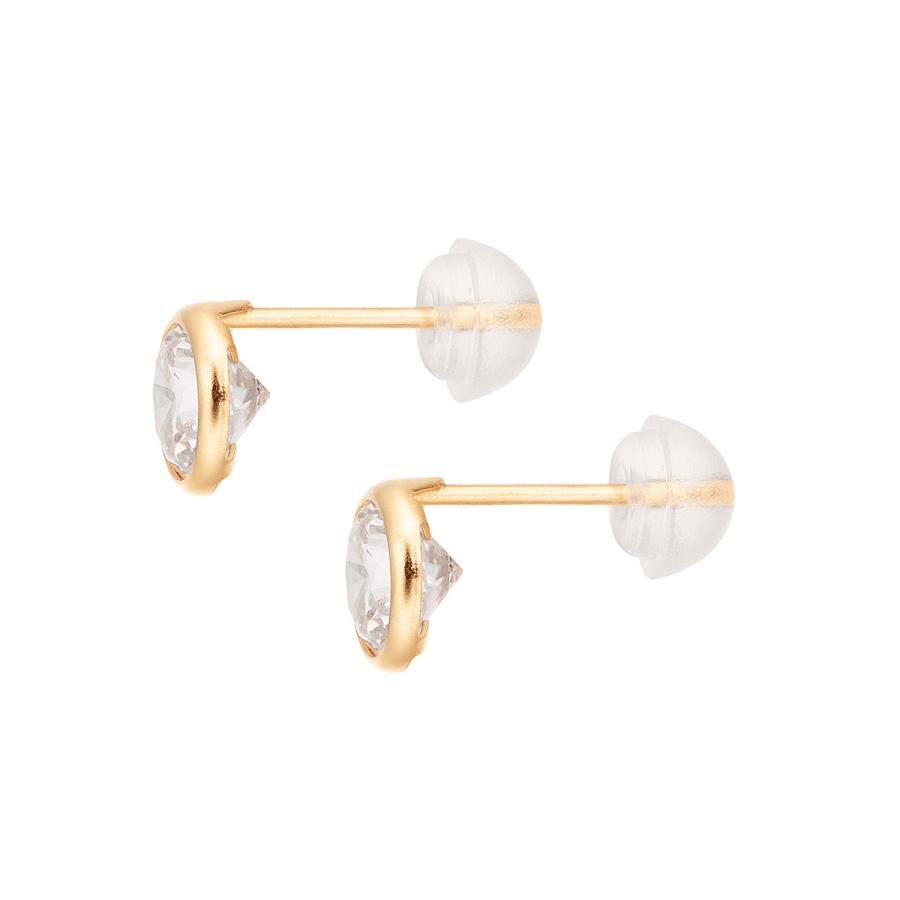 ジュエリーツツミ K18イエローゴールドキュービックピアス