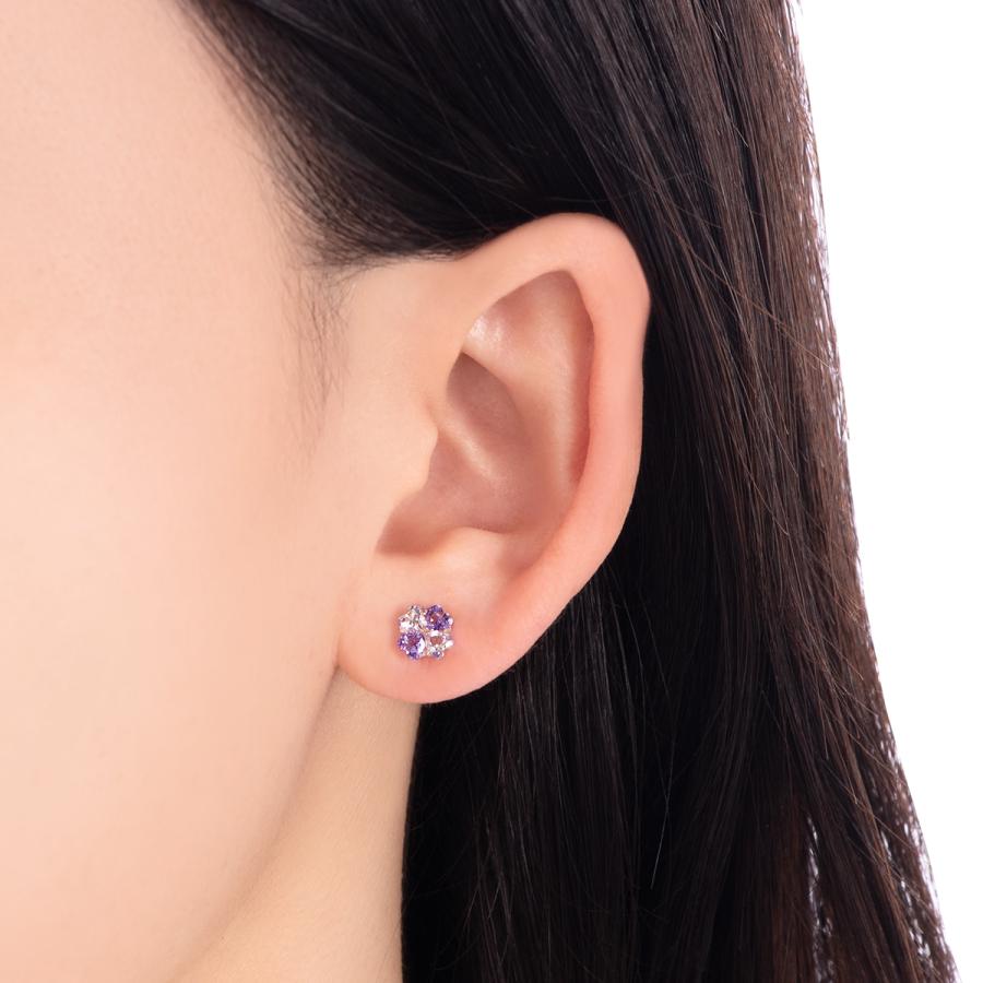 K18イエローゴールドキュービックピアス ジュエリーツツミ K18イエローゴールドキュービックピアス