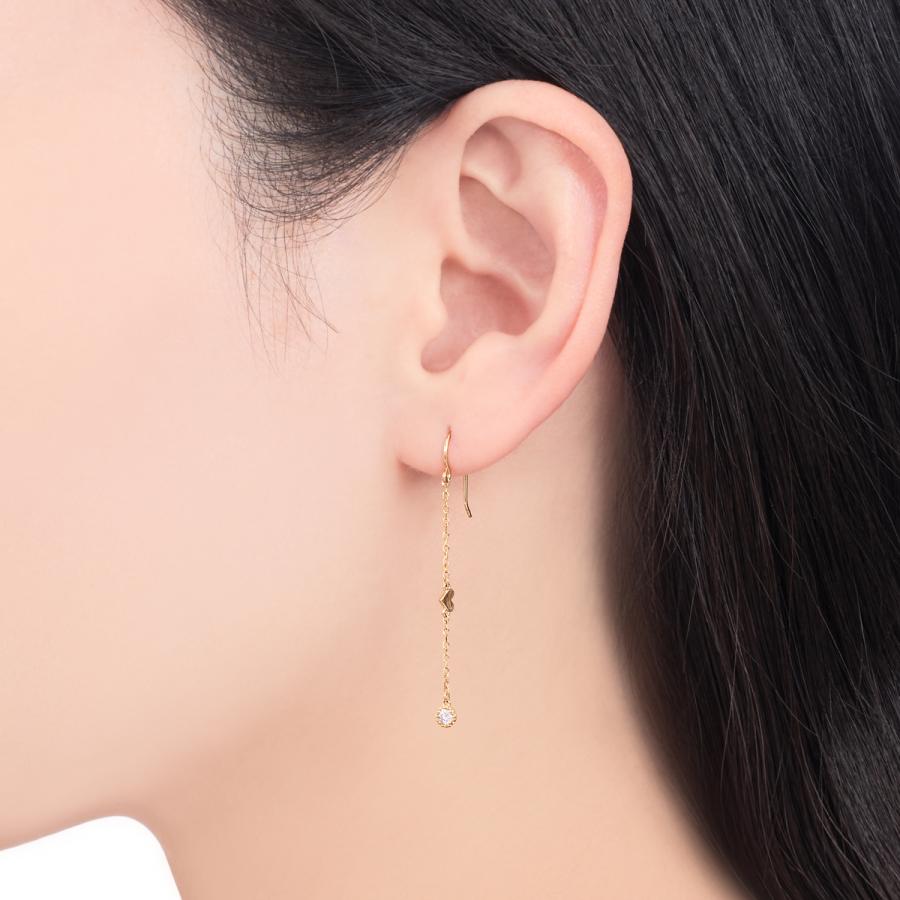 ジュエリーツツミ K10イエローゴールドダイヤモンドピアス