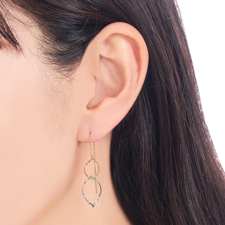 ツツミ K10ホワイトゴールド/K10イエローゴールドピアス K10イエローゴールド/K10ホワイトゴールドピアス(RPE807-001