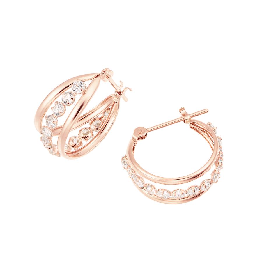 ジュエリーツツミ K10ピンクゴールドキュービックピアス : ジュエリー