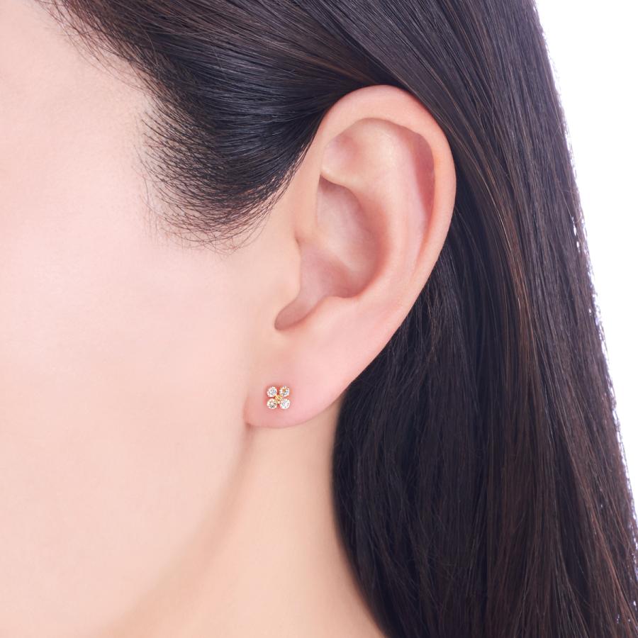 K18イエローゴールドアクアマリンピアスの画像
