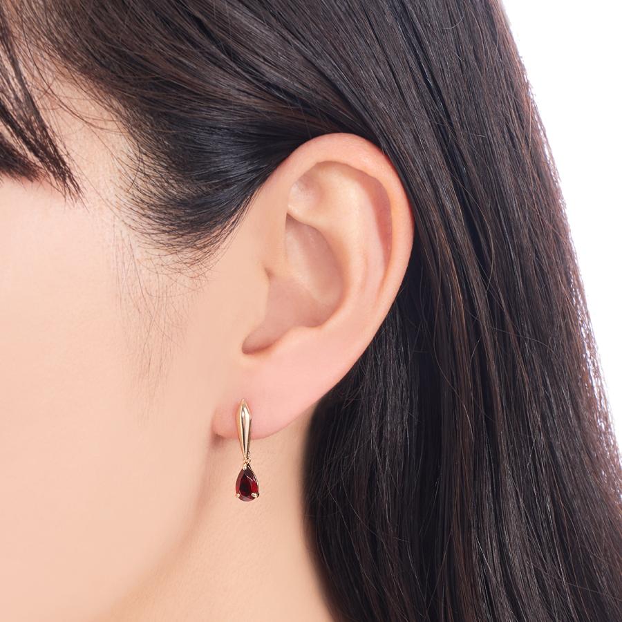 ジュエリーツツミ K10イエローゴールドアルマンダインガーネットピアス