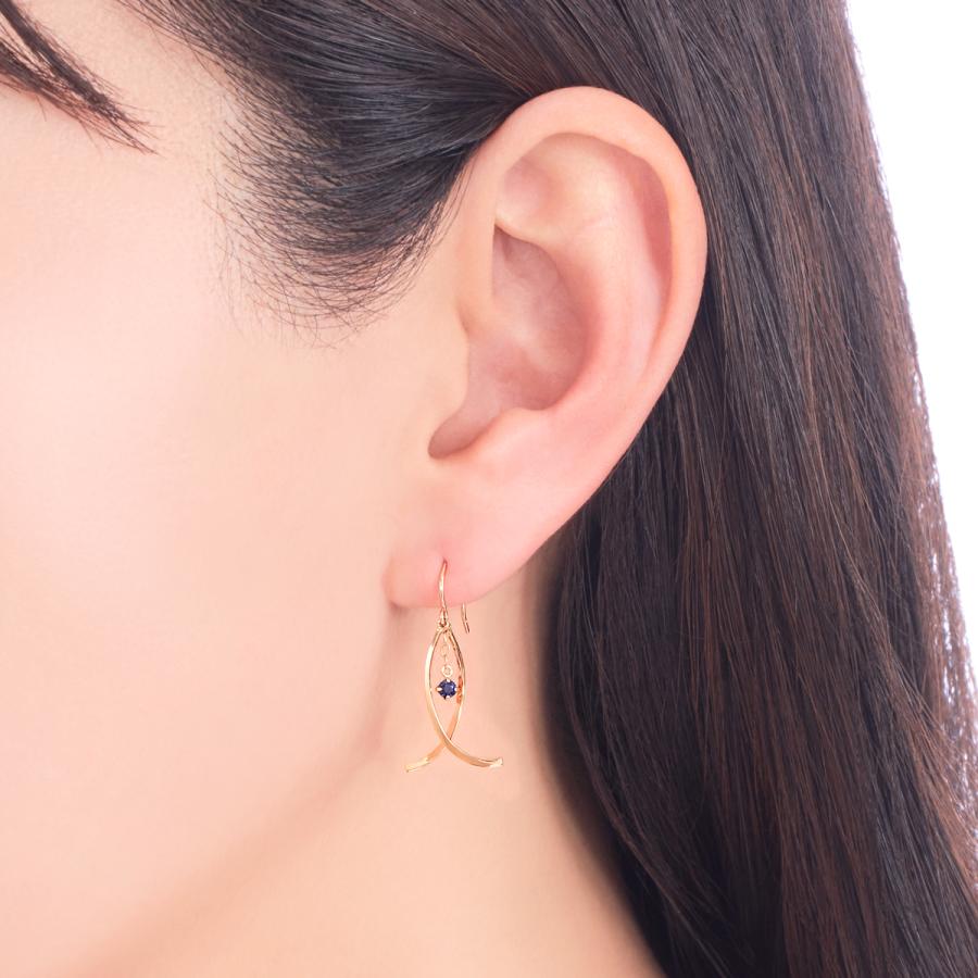 ジュエリーツツミ K10イエローゴールドサファイアピアス : ジュエリー