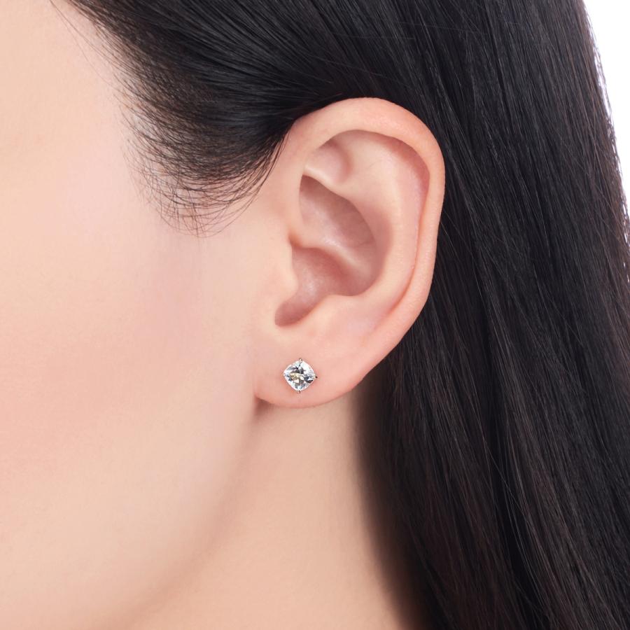 ジュエリーツツミ K10ホワイトゴールドアクアマリンピアス