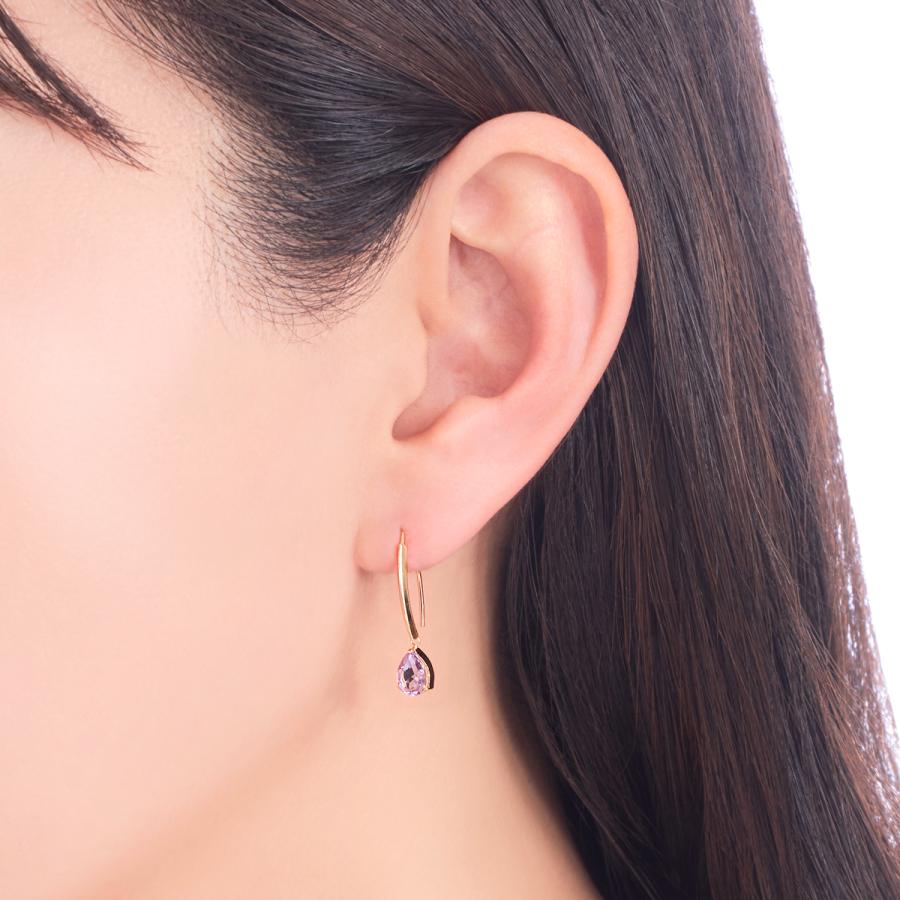 ジュエリーツツミ K10イエローゴールドライトアメシストピアス