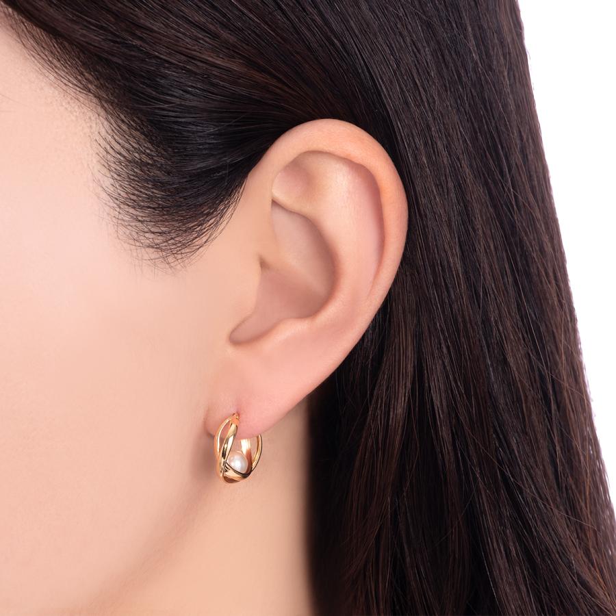 ジュエリーツツミ K18イエローゴールドアコヤ真珠ピアス（6mm