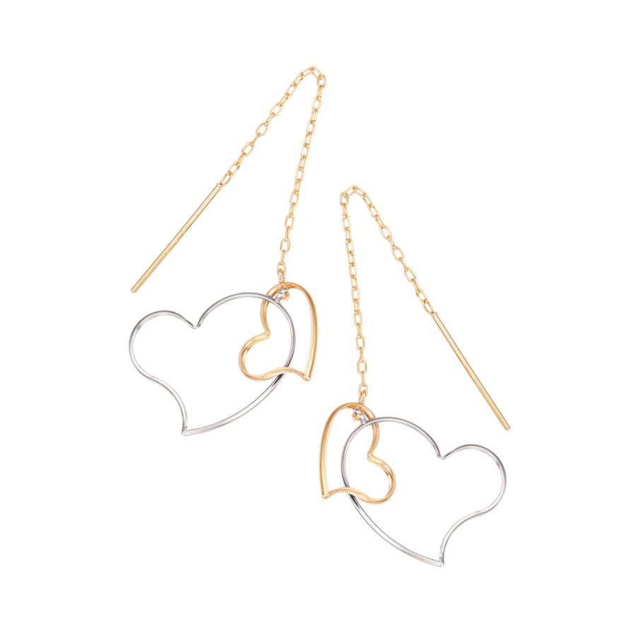 【未使用に近い】ジュエリーツツミK10（10金）イエロー/ホワイトゴールドピアス K10イエローゴールド/K10ホワイトゴールドピアス(RPE927-001