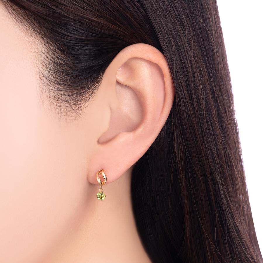 ジュエリーツツミ K18イエローゴールドペリドットピアス : ジュエリー 