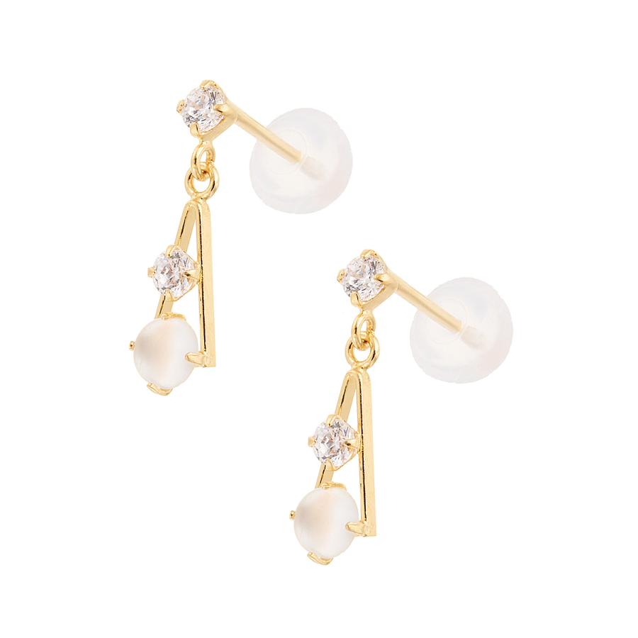 【TSUTSUMI】ｋ１８　ムーンストーン　ピアス　ジュエリーツツミ ジュエリーツツミ K18イエローゴールドムーンストーンピアス