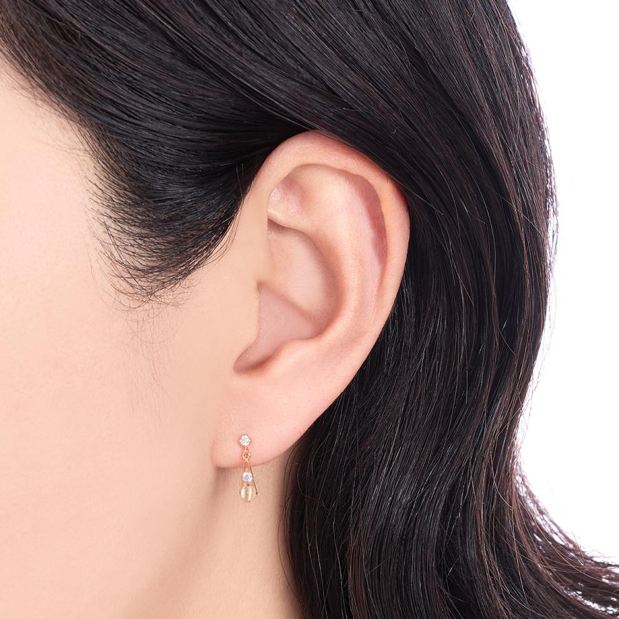 ジュエリーツツミ K18イエローゴールドムーンストーンピアス