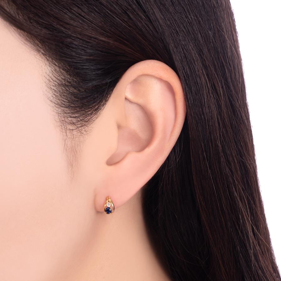 ジュエリーツツミ K18イエローゴールドサファイアピアス : ジュエリー