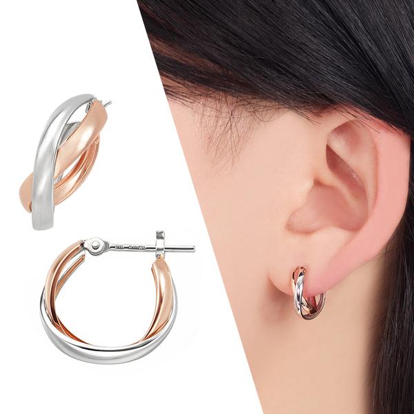 ジュエリーツツミ　フープピアス　K10 ジュエリーツツミ フープピアス K10ホワイトゴールド K10ピンク