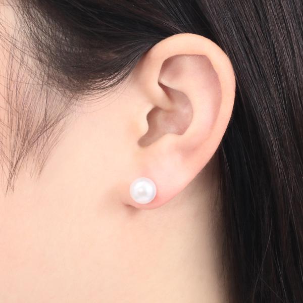 プラチナアコヤ真珠ピアス（8.5mm）の画像