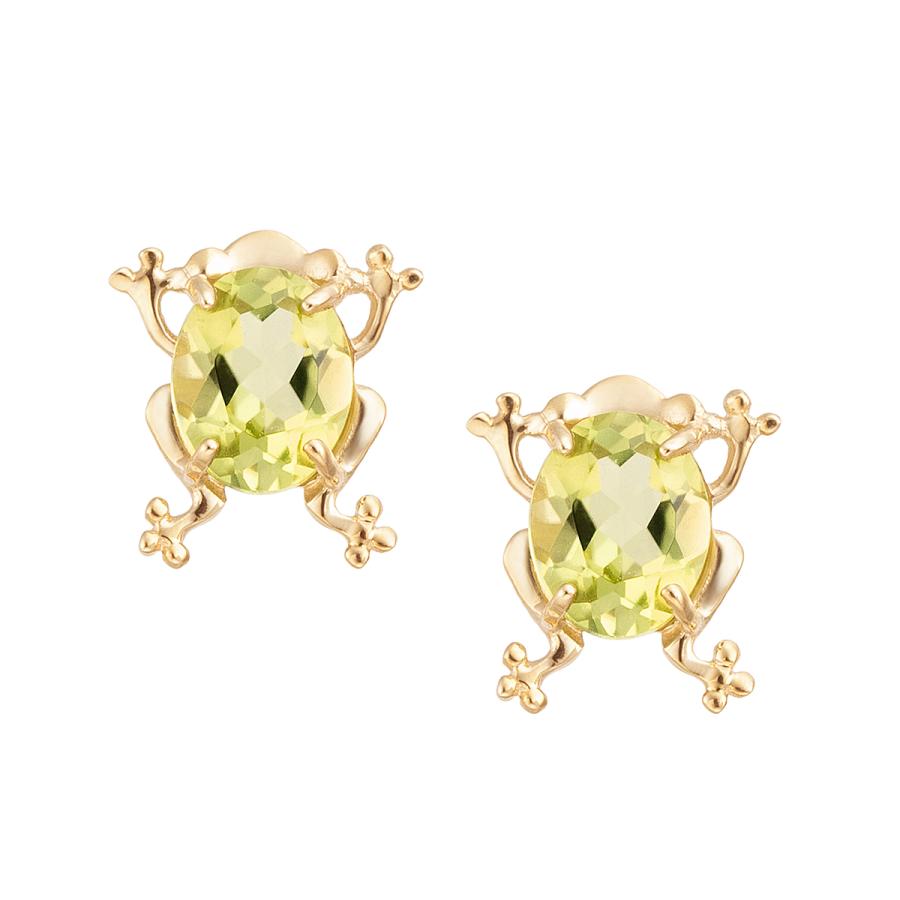 ジュエリーツツミ K10イエローゴールドペリドットピアス : ジュエリー