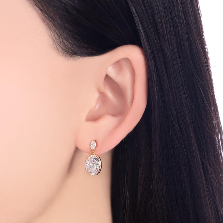 ジュエリーツツミ K10イエローゴールドキュービックピアス