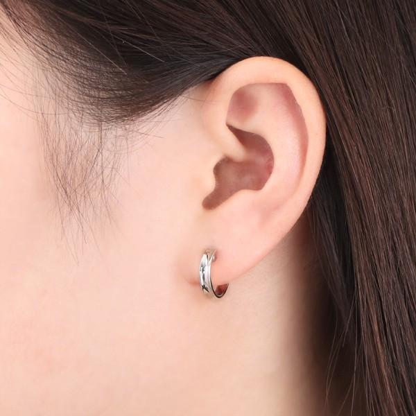 【美品】K10ホワイトゴールドピアス　ツツミ ジュエリーツツミ K10イエローゴールド/K10ホワイトゴールド