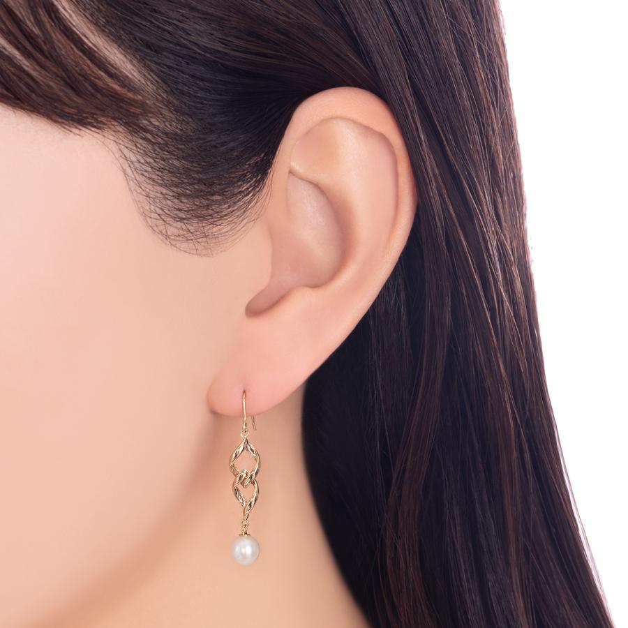 ジュエリーツツミ K10イエローゴールド淡水パールピアス（6mm 