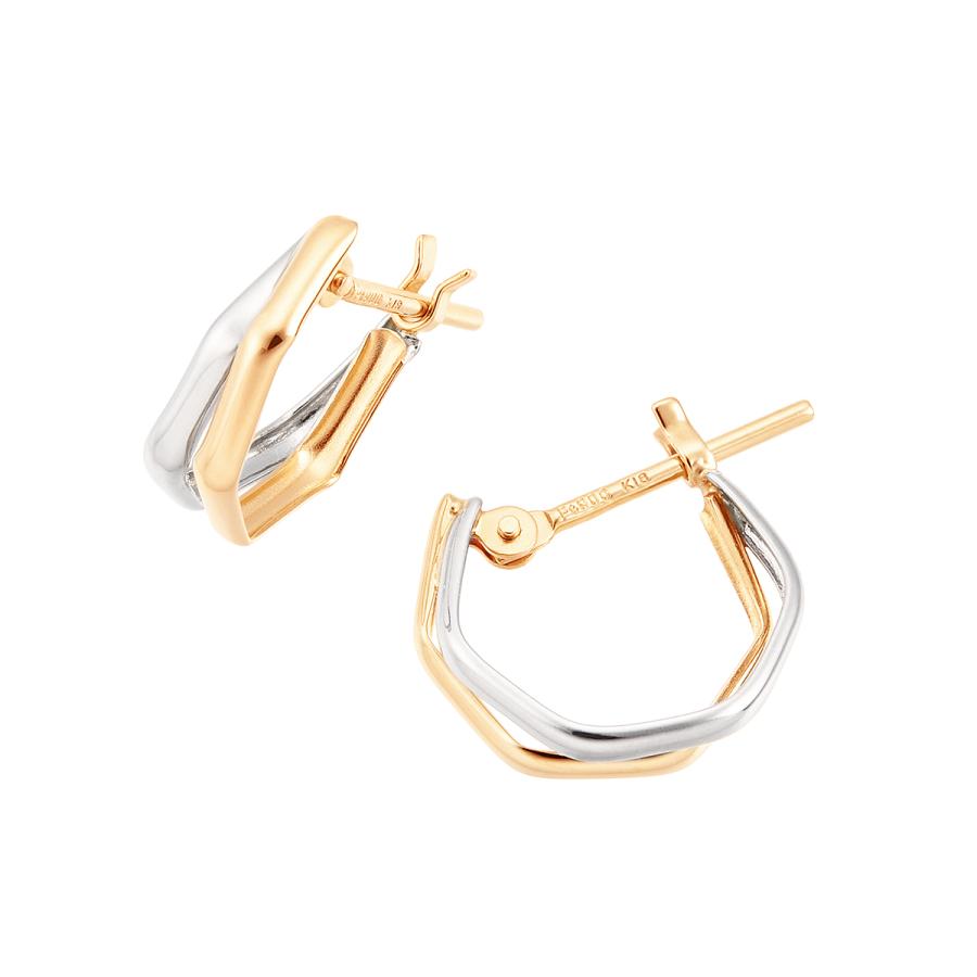 ジュエリーツツミ プラチナ/K18イエローゴールドピアス : ジュエリー