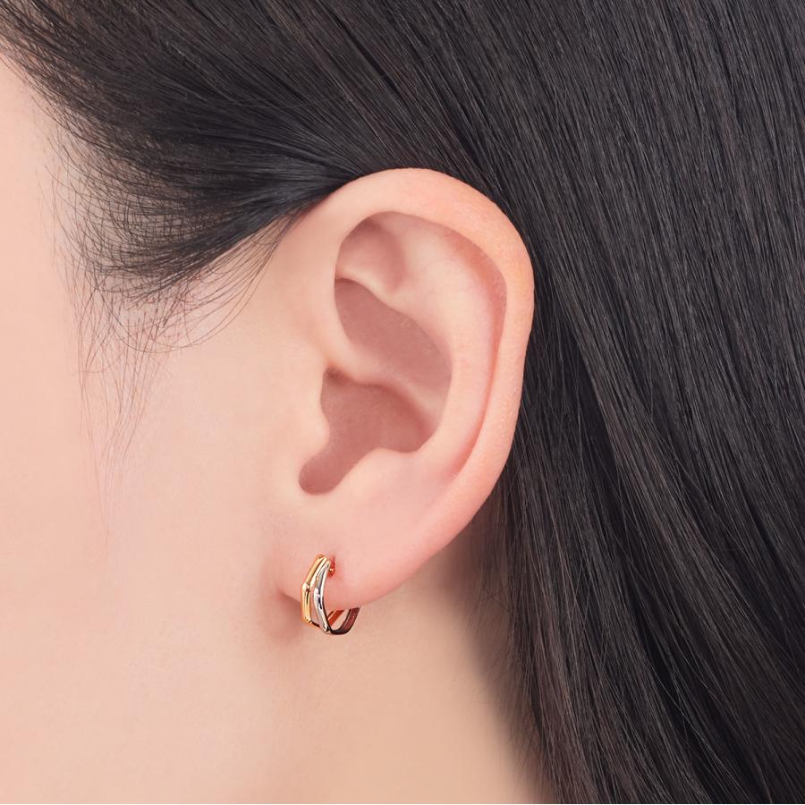 ジュエリーツツミ プラチナ/K18イエローゴールドピアス : ジュエリー