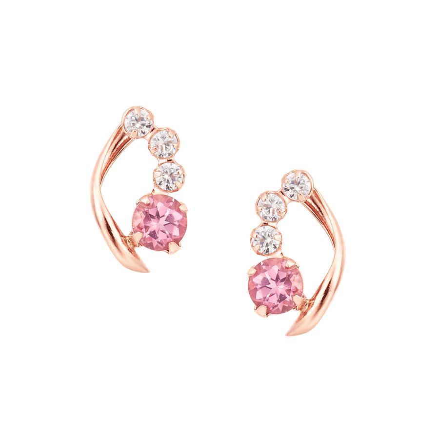 ジュエリーツツミ K10ピンクゴールドピンクトルマリンピアス