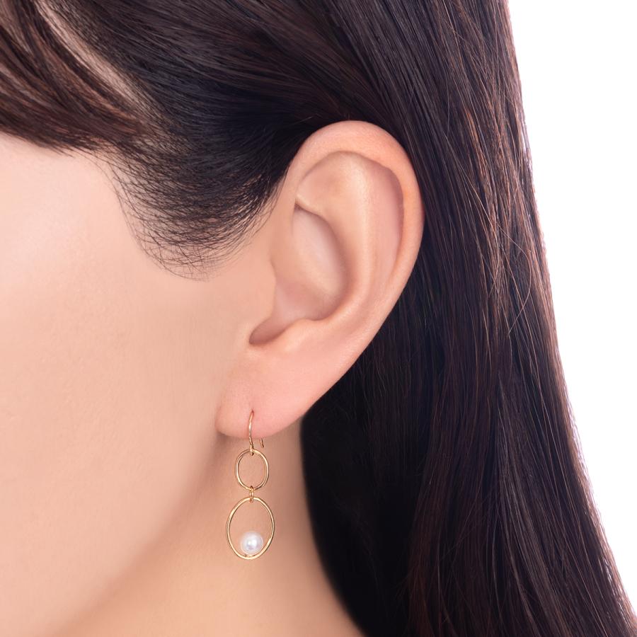 ジュエリーツツミ K10イエローゴールド淡水パールピアス（5mm