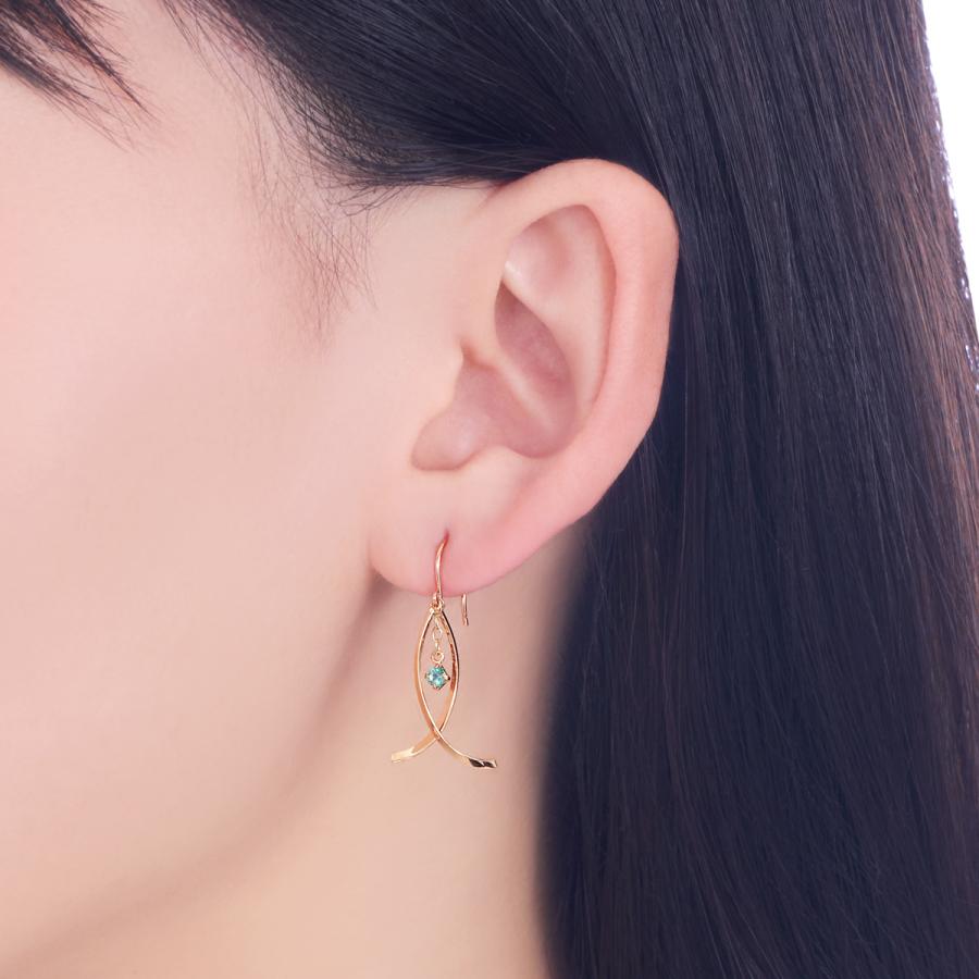 ジュエリーツツミ K10イエローゴールドエメラルドピアス : ジュエリー