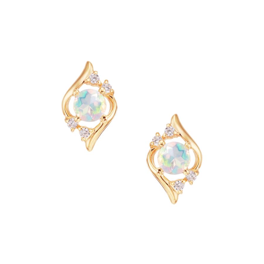 ジュエリーツツミ　オパールピアス　１８K ジュエリーツツミ K10イエローゴールドオパールピアス