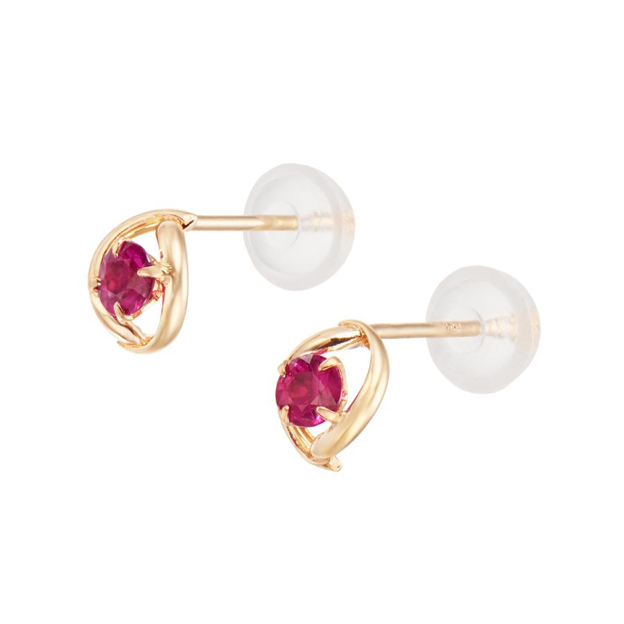 ジュエリーツツミ K10イエローゴールドルビーピアス : ジュエリー