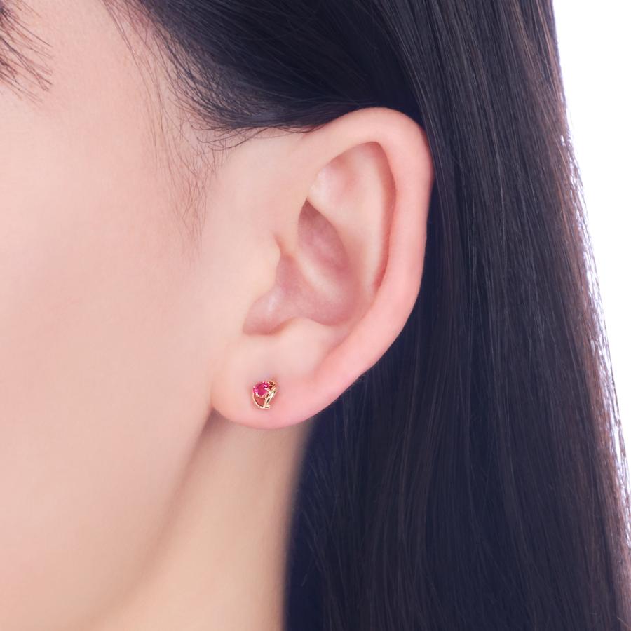 ジュエリーツツミ K10イエローゴールドルビーピアス : ジュエリー