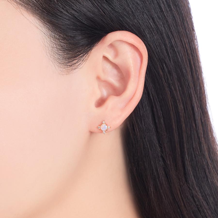 ジュエリーツツミ K10イエローゴールドオパールピアス : ジュエリー