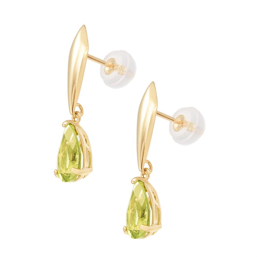ジュエリーツツミ K10イエローゴールドペリドットピアス : ジュエリー
