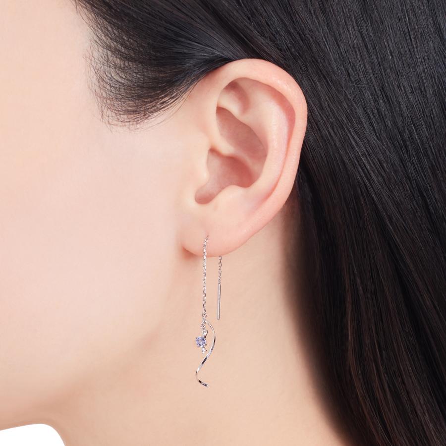 ジュエリーツツミ K10ホワイトゴールドタンザナイトピアス