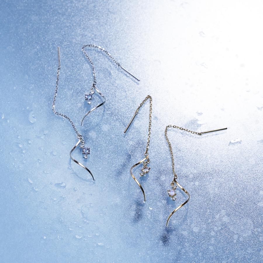 ジュエリーツツミ K10ホワイトゴールドタンザナイトピアス