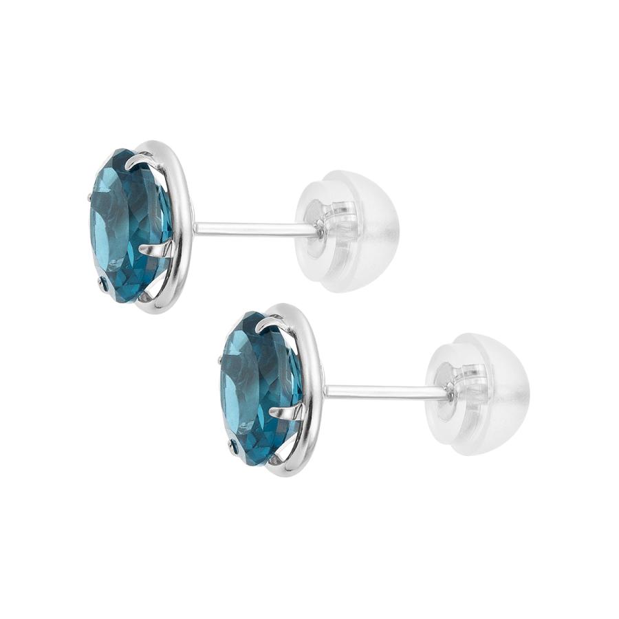 ツツミ　ロンドンブルートパーズ　アメリカンピアス　K10 K10ホワイトゴールドロンドンブルートパーズピアス(RPE080-001