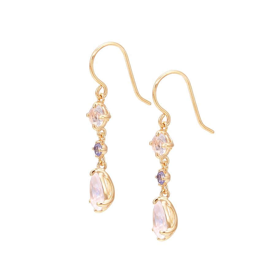 ジュエリーツツミ K10イエローゴールドブルームーンストーンピアス