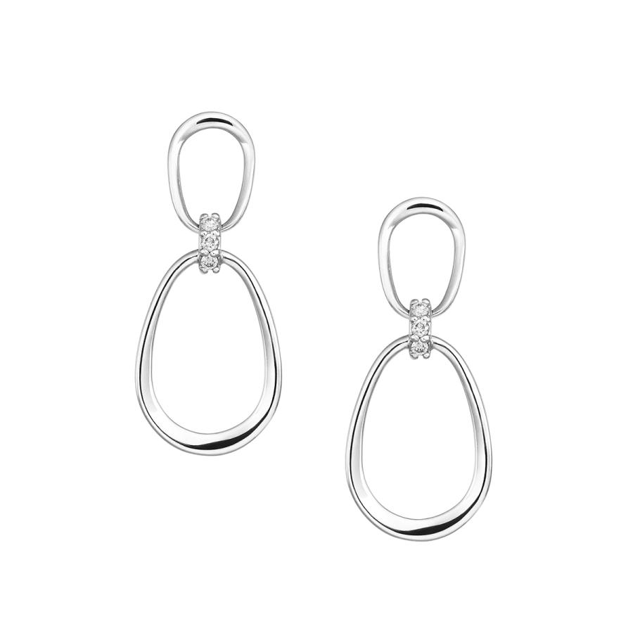 ジュエリーツツミ K10ホワイトゴールドダイヤモンドピアス