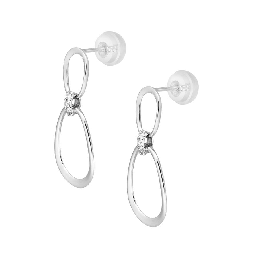 ジュエリーツツミ K10ホワイトゴールドダイヤモンドピアス