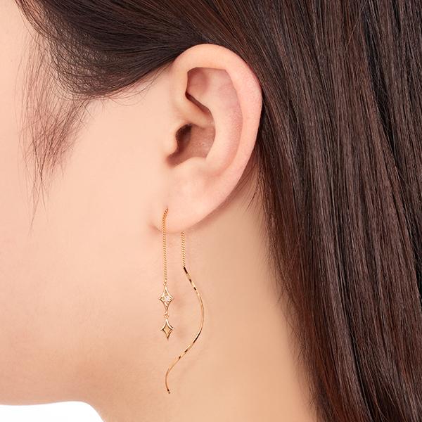 K18イエローゴールドダイヤモンドピアス 