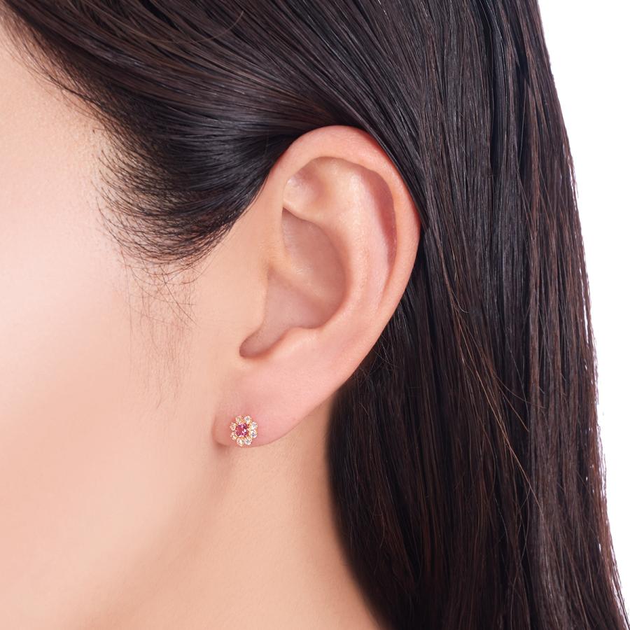 K18 ピンクトルマリンピアス JewelryTSUTSUMI ジュエリーツツミ K18イエローゴールドピンクトルマリンピアス