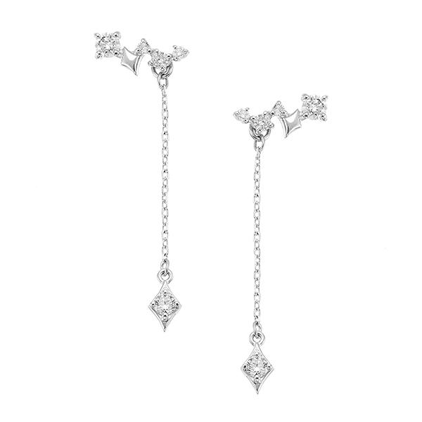 K18ホワイトゴールドダイヤモンドピアス