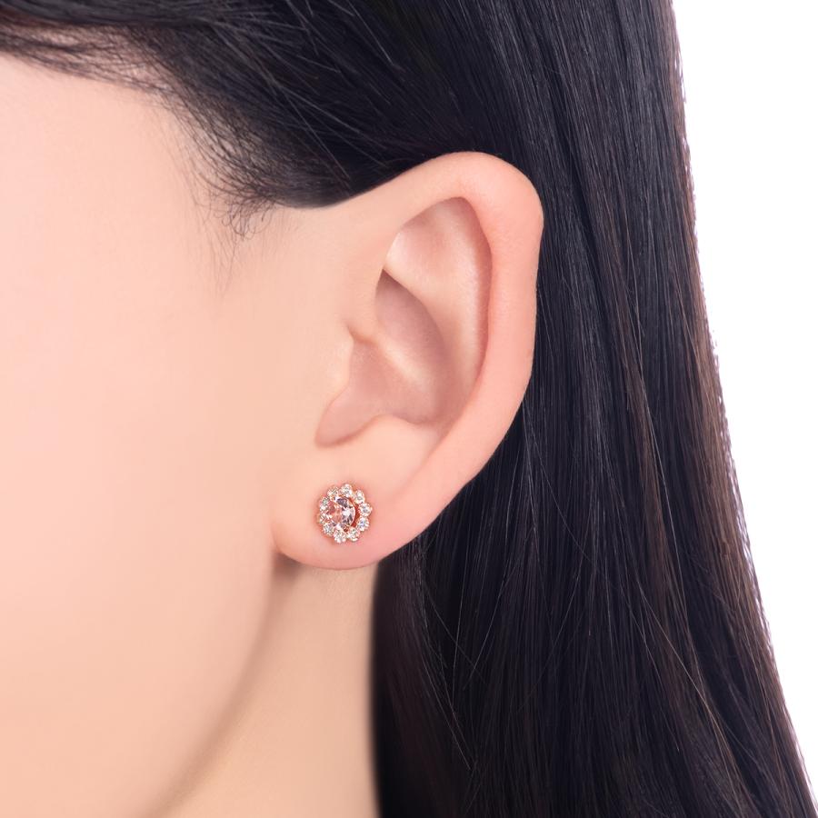 ジュエリーツツミ K10ピンクゴールドモルガナイトピアス : ジュエリー