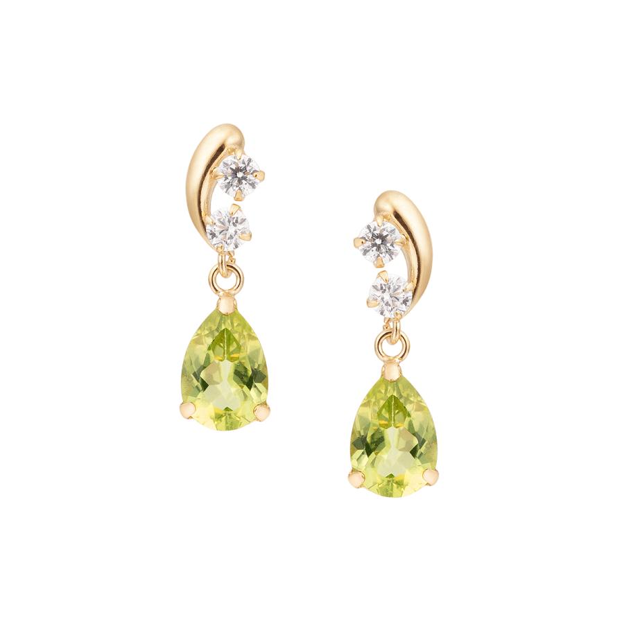 ジュエリーツツミ K10イエローゴールドペリドットピアス : ジュエリー