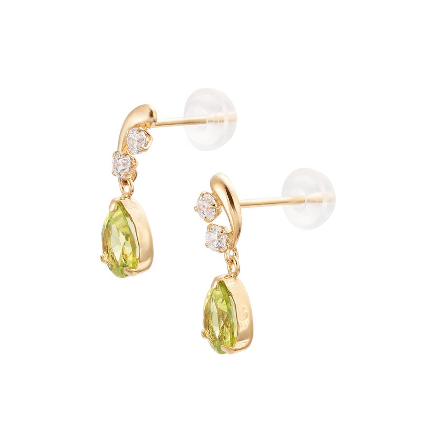 ジュエリーツツミ K10イエローゴールドペリドットピアス : ジュエリー