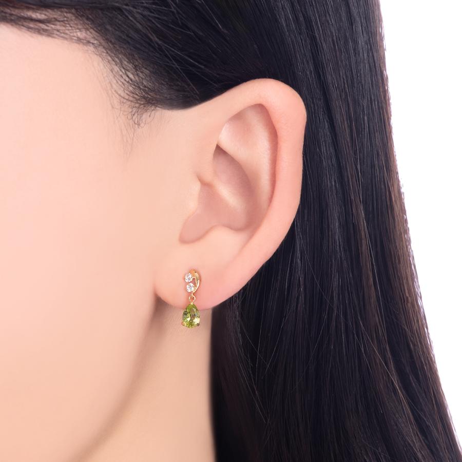 ジュエリーツツミ K10イエローゴールドペリドットピアス : ジュエリー