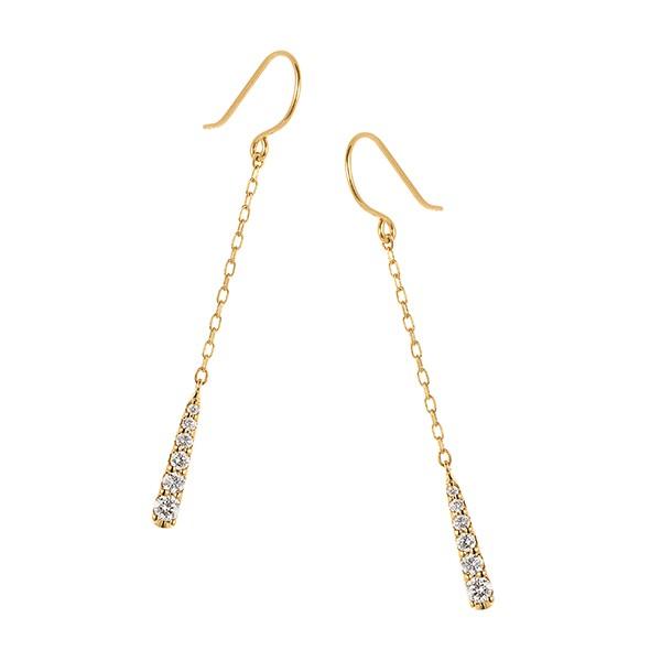 K18イエローゴールドダイヤモンドピアス