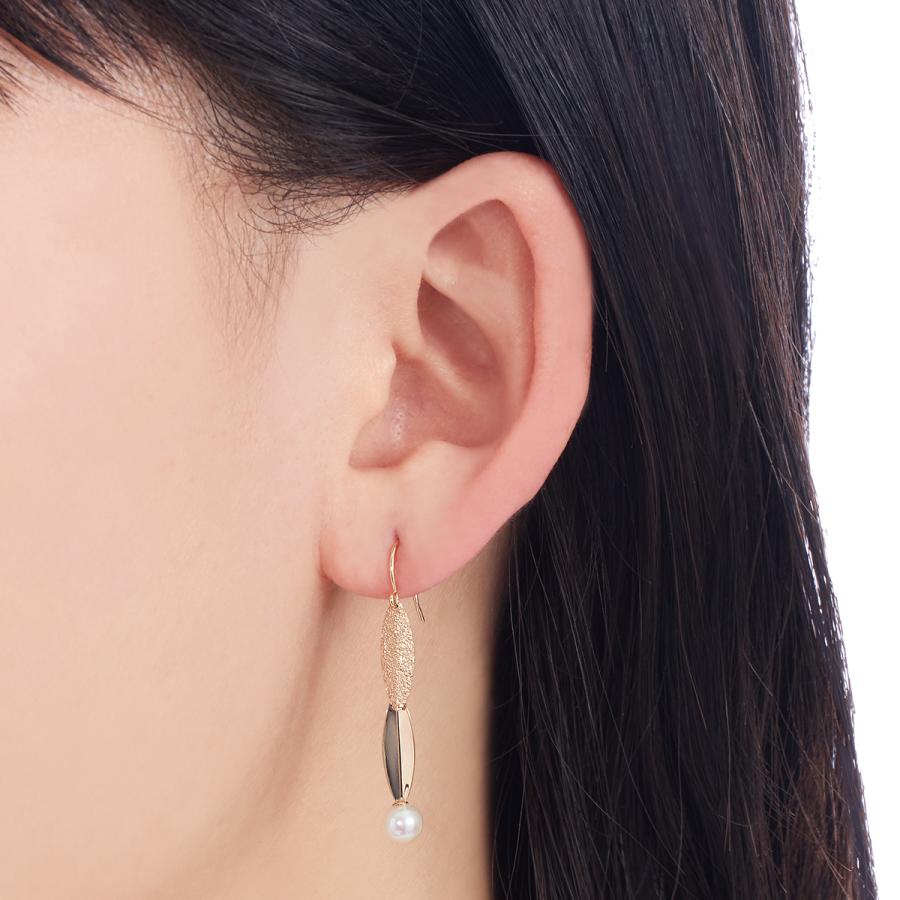 ジュエリーツツミ K10イエローゴールド淡水パールピアス（5mm