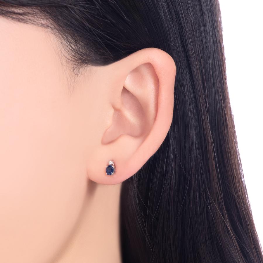 ジュエリーツツミ K10ホワイトゴールドサファイアピアス : ジュエリー 