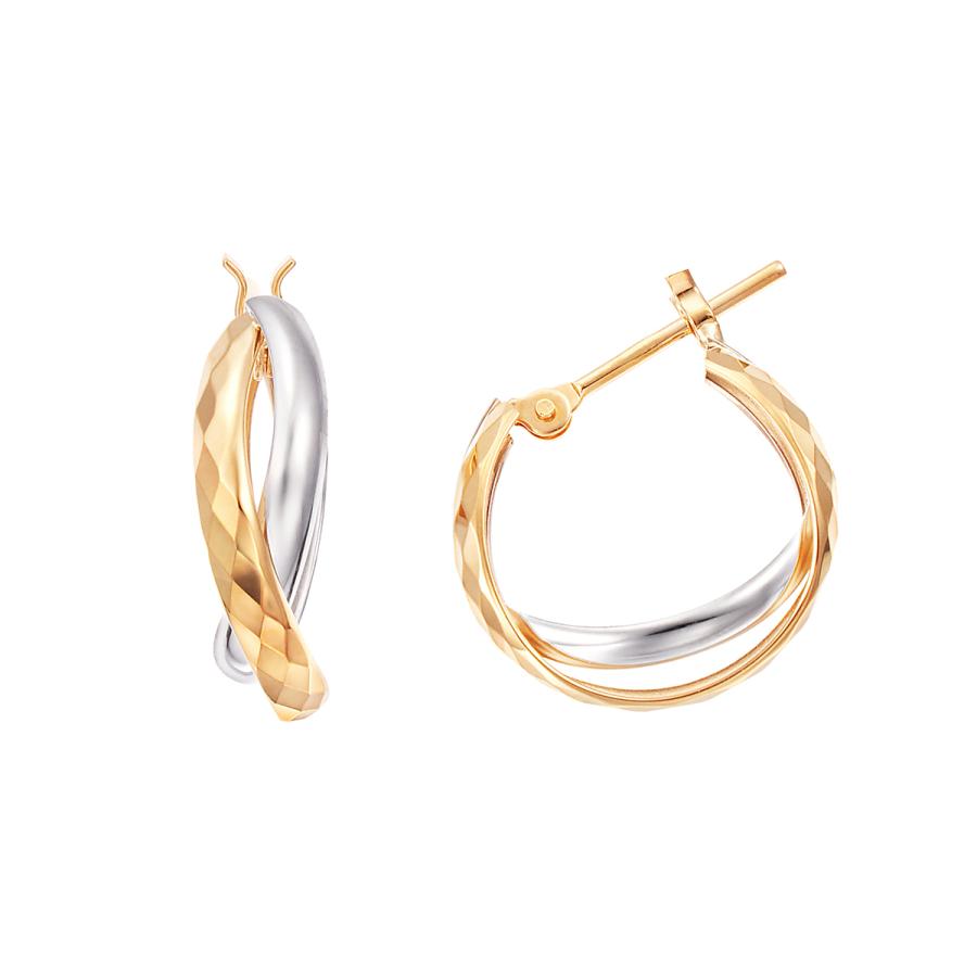 プラチナ/K18イエローゴールドピアス 