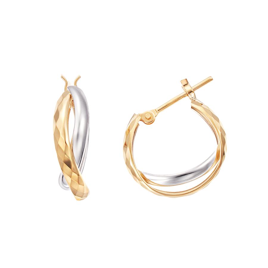 K10イエローゴールド/K10ホワイトゴールドピアス 